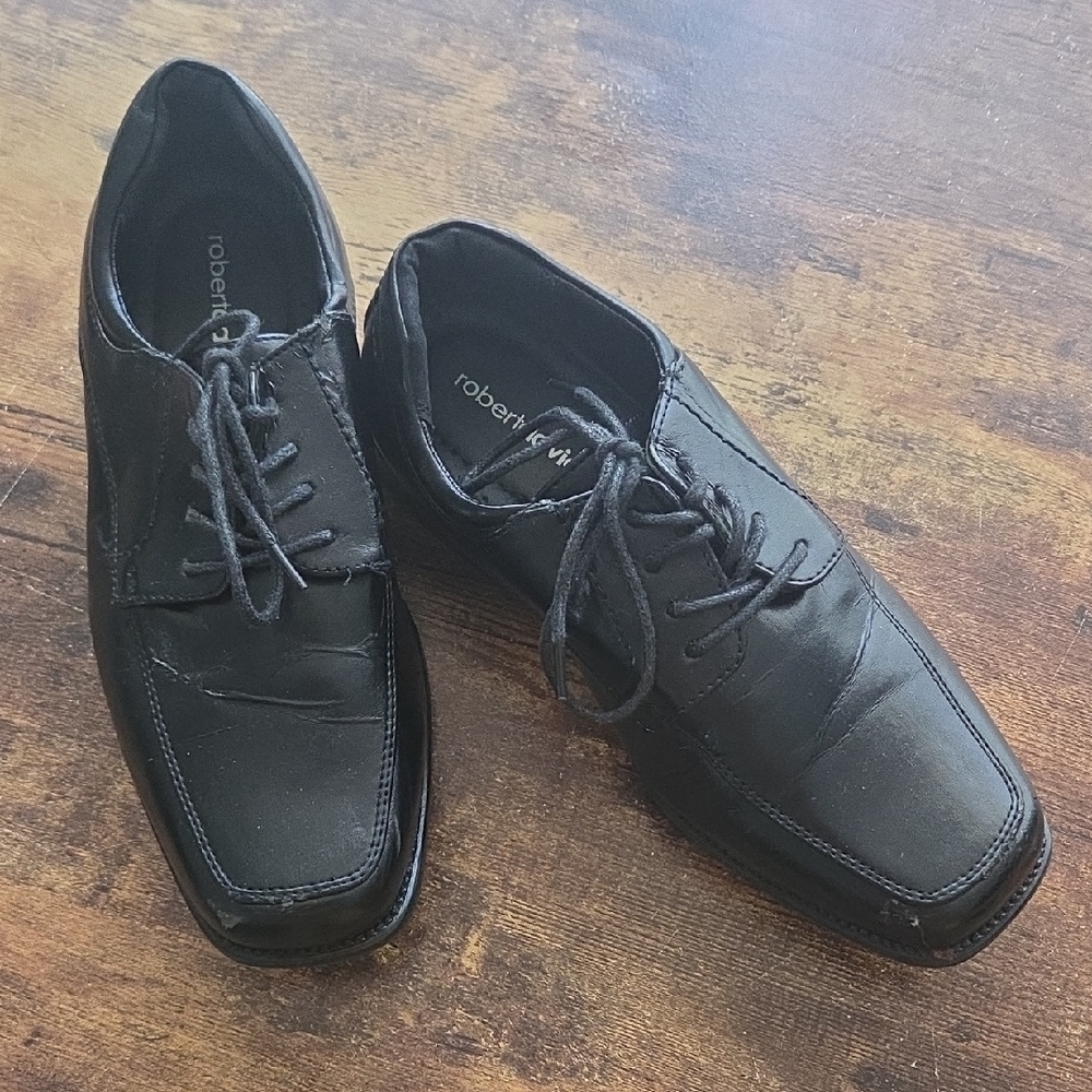 RobertDavid Boy's Black Dress Shoes